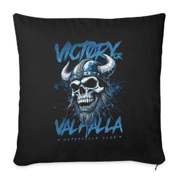 Motorcycle Norse Viking Victory Or Valhalla - Sofa pillowcase 17,3'' x 17,3'' (45 x 45 cm) - black - Front