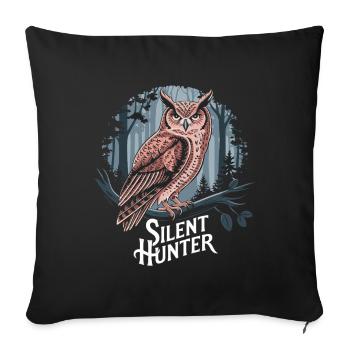 Eule Silent Hunter Nacht für einen Eulen Fan - Sofakissenbezug 45 x 45 cm - Schwarz - Vorne