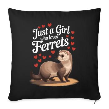 Chemise furet – parfaite pour les amateurs de furets - Housse de coussin décorative 45 x 45 cm - noir - Devant