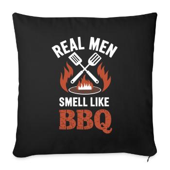 BBQ Meister – Männer riechen nach Grillen - Sofakissenbezug 45 x 45 cm - Schwarz - Vorne
