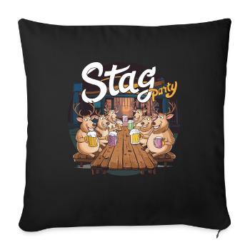 drôle cerf enterrement de vie de jeune fille illustration - Housse de coussin décorative 45 x 45 cm - noir - Devant