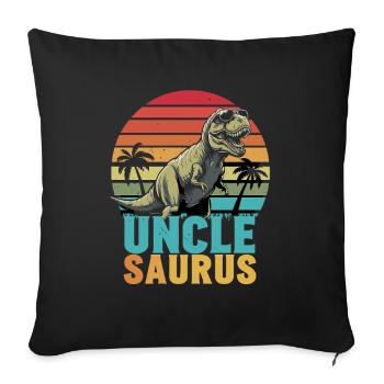 Unclesaurus Motif de dinosaure rétro avec - Housse de coussin décorative 45 x 45 cm - noir - Devant