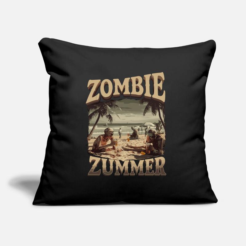 Zombie Zummer sur la plage Apocalypse Housse de coussin décorative 45 x 45 cm