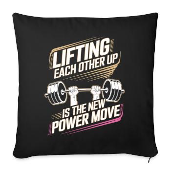 Lifting Each Other Up – Teamwork & Strength Training - Sofa pillowcase 17,3'' x 17,3'' (45 x 45 cm) - black - Front
