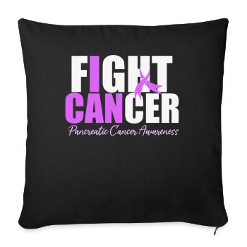 Combattre le cancer du pancréas Tumeur exocrine - Housse de coussin décorative 45 x 45 cm - noir - Devant