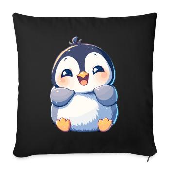Pinguine Pinguin - Sofakissenbezug 45 x 45 cm - Schwarz - Vorne
