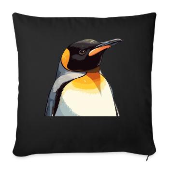 Pinguine Pinguin - Sofakissenbezug 45 x 45 cm - Schwarz - Vorne