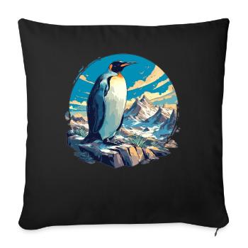 Pinguine Pinguin - Sofakissenbezug 45 x 45 cm - Schwarz - Vorne