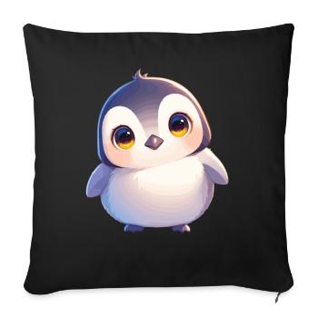 Pinguine Pinguin - Sofakissenbezug 45 x 45 cm - Schwarz - Vorne