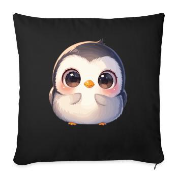 Pinguine Pinguin - Sofakissenbezug 45 x 45 cm - Schwarz - Vorne