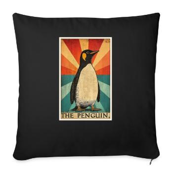 Pinguine Pinguin - Sofakissenbezug 45 x 45 cm - Schwarz - Vorne