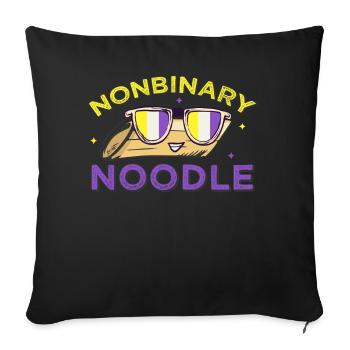 Nonbinary Noodle Funny LGBTQ Penne Pasta Lover - Sofa pillowcase 17,3'' x 17,3'' (45 x 45 cm) - black - Front
