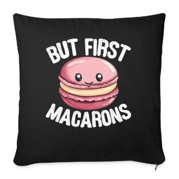 Macaron Baker Chef pâtissier Amateur de macarons - Housse de coussin décorative 45 x 45 cm - noir - Devant