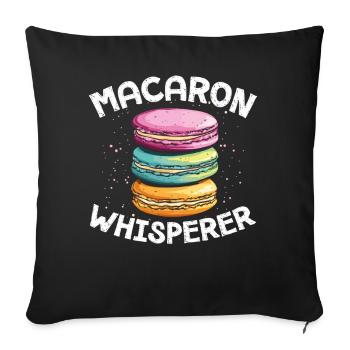 Macaron Baker Chef pâtissier Amateur de macarons - Housse de coussin décorative 45 x 45 cm - noir - Devant
