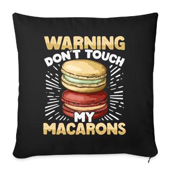 Macaron Baker Chef pâtissier Amateur de macarons - Housse de coussin décorative 45 x 45 cm - noir - Devant