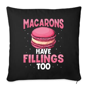 Macaron Baker Chef pâtissier Amateur de macarons - Housse de coussin décorative 45 x 45 cm - noir - Devant