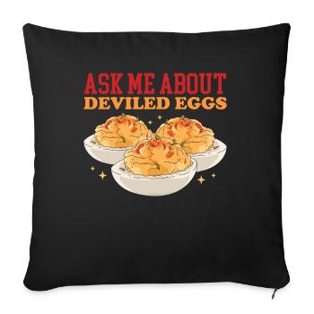 Gefüllte Eier Deviled Eggs Geschenk - Sofakissenbezug 45 x 45 cm - Schwarz - Vorne