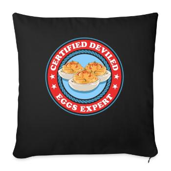 Gefüllte Eier Experte Deviled Eggs Geschenk - Sofakissenbezug 45 x 45 cm - Schwarz - Vorne