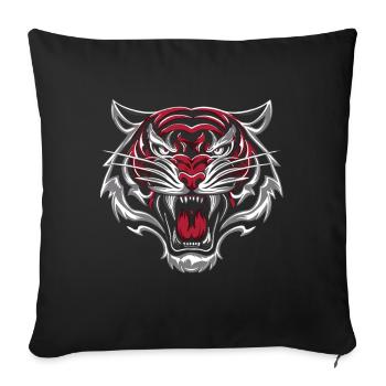 Wild Tiger's Head - Sofa pillowcase 17,3'' x 17,3'' (45 x 45 cm) - black - Front