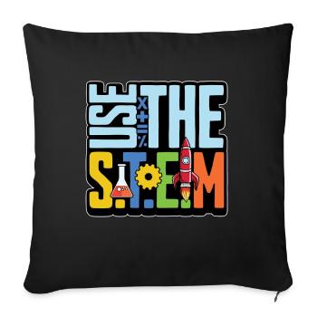 STEM Teacher Use The STEM Loves Computer Science - Sofa pillowcase 17,3'' x 17,3'' (45 x 45 cm) - black - Front