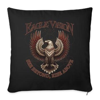 Vision de l’aigle | Le cube de Métatron et une conscience supérieure - Housse de coussin décorative 45 x 45 cm - noir - Devant