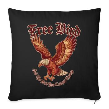 Oiseau libre | Soaring Eagle et rock - Housse de coussin décorative 45 x 45 cm - noir - Devant
