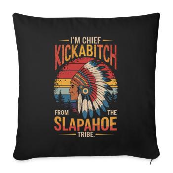 Native American Chief Kickabitch of the Slapahoe Tribe - Sofa pillowcase 17,3'' x 17,3'' (45 x 45 cm) - black - Front