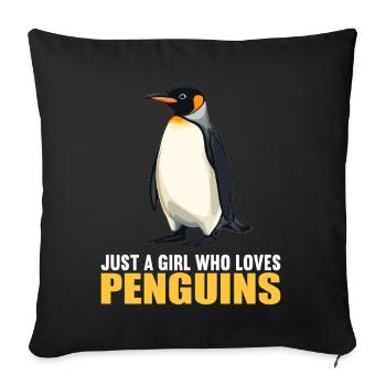 Pingouins Pingouin - Housse de coussin décorative 45 x 45 cm - noir - Devant