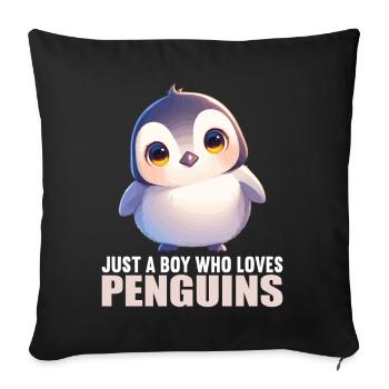 Pingouins Pingouin - Housse de coussin décorative 45 x 45 cm - noir - Devant