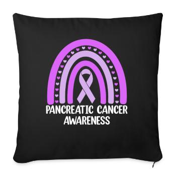 Sensibilisation au cancer du pancréas Boho Arc-en-ciel Violet - Housse de coussin décorative 45 x 45 cm - noir - Devant