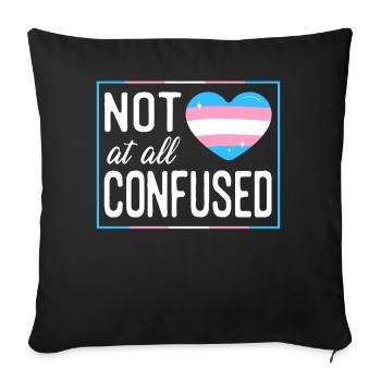 Fierté LGBT transgenre - Housse de coussin décorative 45 x 45 cm - noir - Devant