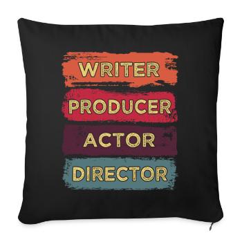 Scahuspieler, Author, Producer, Director, - Sofa pillowcase 17,3'' x 17,3'' (45 x 45 cm) - black - Front