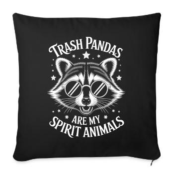 Raccoon Saying Trash Funny Raccoon Gift - Sofa pillowcase 17,3'' x 17,3'' (45 x 45 cm) - black - Front