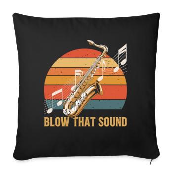 Saxophone Soundpower - Housse de coussin décorative 45 x 45 cm - noir - Devant