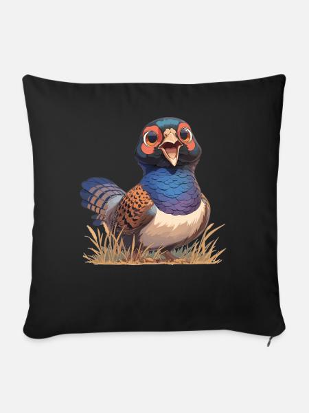 Fasane Fasan - Sofakissenbezug 45 x 45 cm - Schwarz