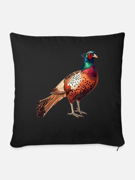Fasane Fasan - Sofakissenbezug 45 x 45 cm - Schwarz