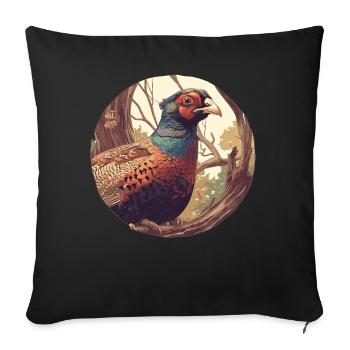 Pheasants Pheasant - Sofa pillowcase 17,3'' x 17,3'' (45 x 45 cm) - black - Front