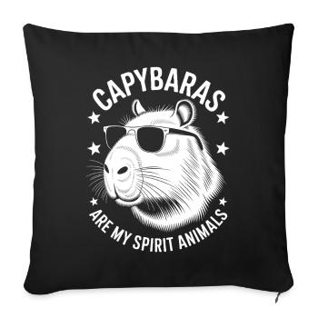 Capybara disant drôle de cadeau Capybara - Housse de coussin décorative 45 x 45 cm - noir - Devant