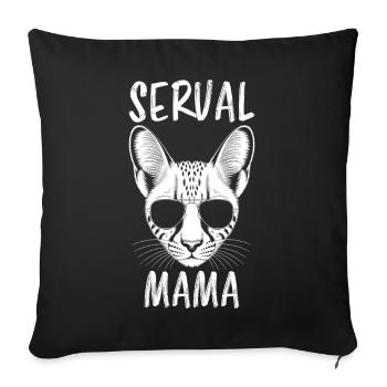 Savannah chat dire blague Savannah chat cadeau - Housse de coussin décorative 45 x 45 cm - noir - Devant