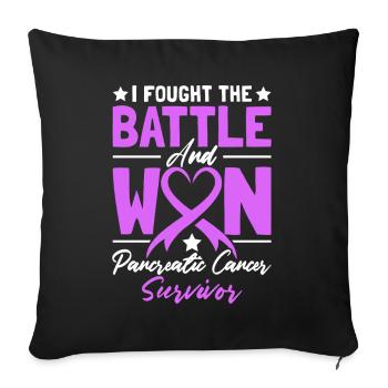 I Fought The Battle And Won Purple Ribbon - Sofa pillowcase 17,3'' x 17,3'' (45 x 45 cm) - black - Front