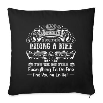 Librarian Being A Librarian - Sofa pillowcase 17,3'' x 17,3'' (45 x 45 cm) - black - Front