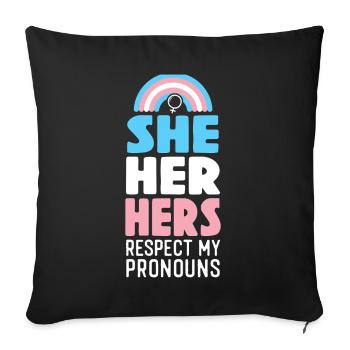 Transgender Trans LGBT Pride - Sofakissenbezug 45 x 45 cm - Schwarz - Vorne