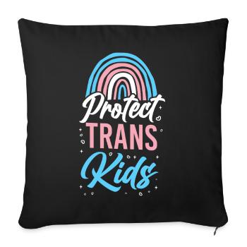 Fierté LGBT transgenre - Housse de coussin décorative 45 x 45 cm - noir - Devant