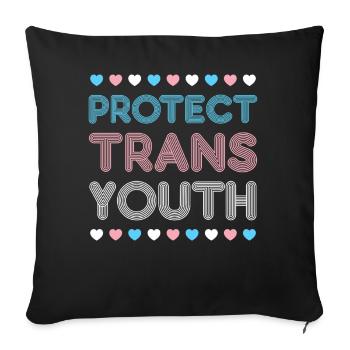 Transgender Trans LGBT Pride - Sofa pillowcase 17,3'' x 17,3'' (45 x 45 cm) - black - Front