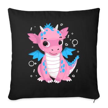 Fierté LGBT transgenre - Housse de coussin décorative 45 x 45 cm - noir - Devant