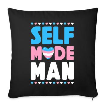 Fierté LGBT transgenre - Housse de coussin décorative 45 x 45 cm - noir - Devant