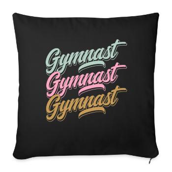 Lettrage de gymnaste pour les athlètes et - Housse de coussin décorative 45 x 45 cm - noir - Devant