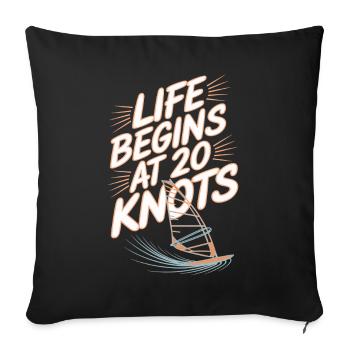 La vie de windsurfer commence à 20 nœuds Windsurfer - Housse de coussin décorative 45 x 45 cm - noir - Devant