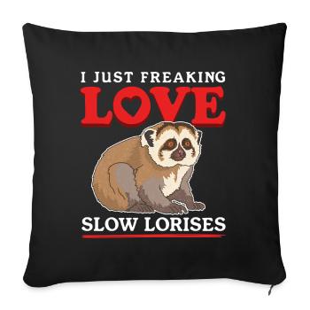 Plumploris süße Slow Lorises Geschenke - Sofakissenbezug 45 x 45 cm - Schwarz - Vorne