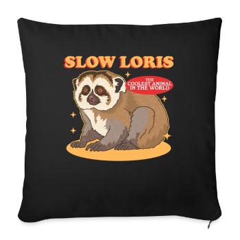 Plumploris lustige Slow Lorises Geschenke - Sofakissenbezug 45 x 45 cm - Schwarz - Vorne
